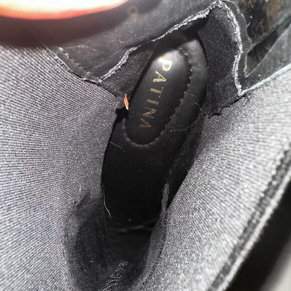 Women's patina leather square toe booties - Picture 4 of 4